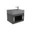 Castello Usa Amazon 24-inch Black Vanity Set with Gray  Top and Chrome Handles CB-MC-24BLK-CHR-2056-GR - alternate 7